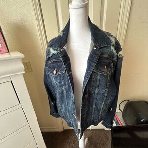 Fashion Nova Distressed Blue Jean Jacket